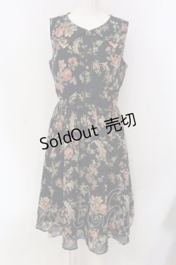 画像1: axes femme / 花柄セーラーワンピース M ネイビー O-25-03-31-067-AX-OP-IG-OS