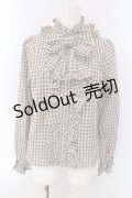 axes femme kawaii / チェック柄ブラウス M ベージュ O-25-03-31-069-AX-BL-IG-OS
