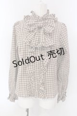 axes femme kawaii / チェック柄ブラウス M ベージュ O-25-03-31-069-AX-BL-IG-OS