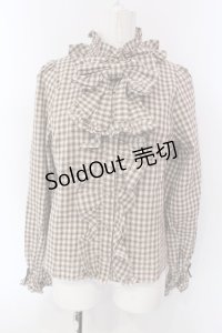 axes femme kawaii / チェック柄ブラウス M ベージュ O-25-03-31-069-AX-BL-IG-OS