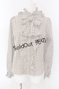画像1: axes femme kawaii / チェック柄ブラウス M ベージュ O-25-03-31-069-AX-BL-IG-OS