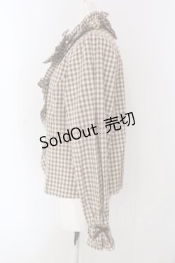 画像3: axes femme kawaii / チェック柄ブラウス M ベージュ O-25-03-31-069-AX-BL-IG-OS