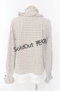 画像4: axes femme kawaii / チェック柄ブラウス M ベージュ O-25-03-31-069-AX-BL-IG-OS