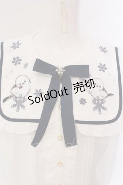 画像2: Amavel / Snow Fairy Crystalフリルブラウス F シロ×ネイビー O-25-03-31-078-CA-BL-OW-OS