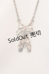 Emily Temple cute / トゥシューズ＆リボンネックレス  シルバー×ピンクストーン O-25-03-31-079-ET-AC-IG-OS