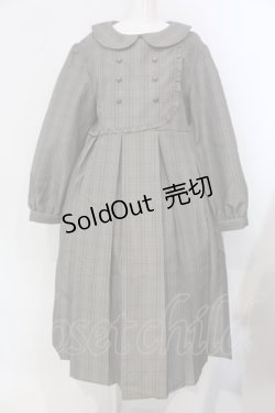 画像1: FLC / チェック柄ボックスプリーツワンピース 3L ブラウン O-25-03-31-009-EL-OP-IG-OS
