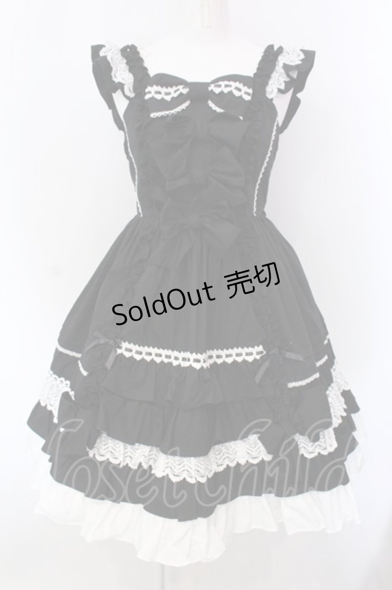画像1: Angelic Pretty / Sweetフリルジャンパースカート  クロ×シロ O-25-03-31-014-AP-OP-IG-OS (1)