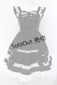 Angelic Pretty / Sweetフリルジャンパースカート  クロ×シロ O-25-03-31-014-AP-OP-IG-OS