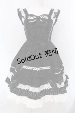 画像1: Angelic Pretty / Sweetフリルジャンパースカート  クロ×シロ O-25-03-31-014-AP-OP-IG-OS