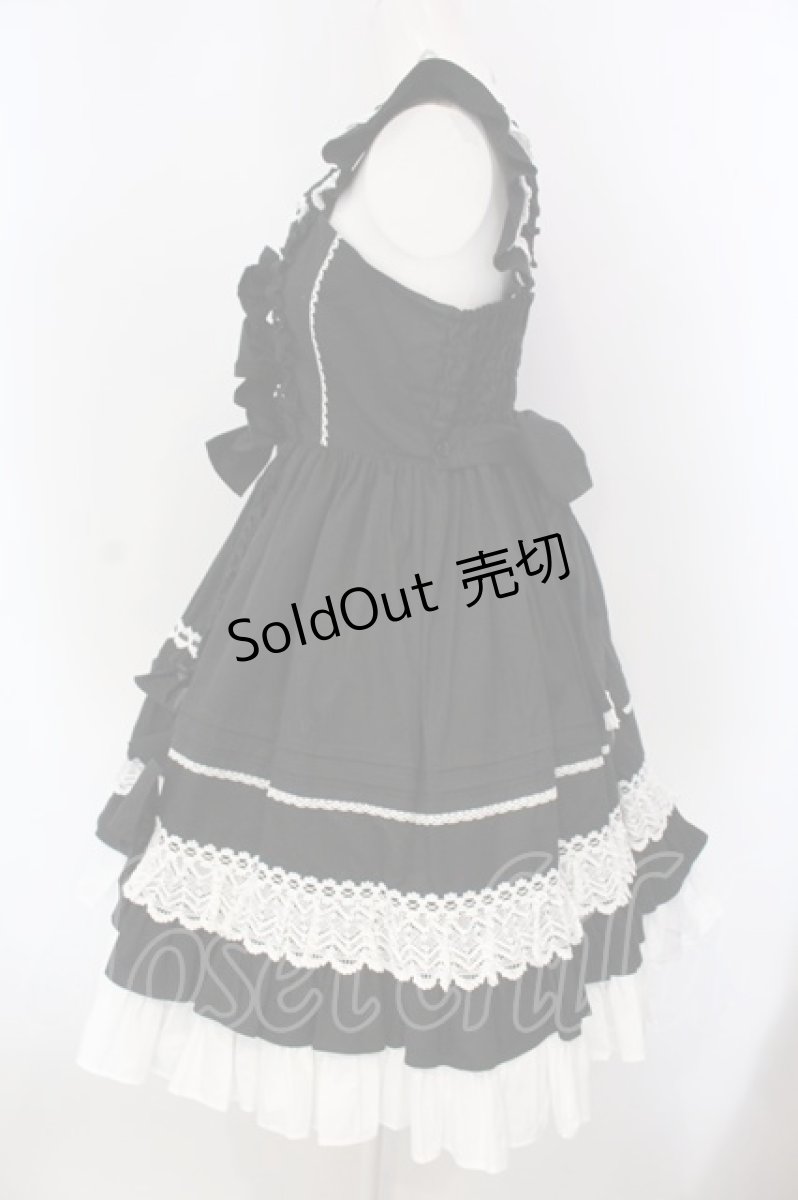 画像4: Angelic Pretty / Sweetフリルジャンパースカート  クロ×シロ O-25-03-31-014-AP-OP-IG-OS (4)