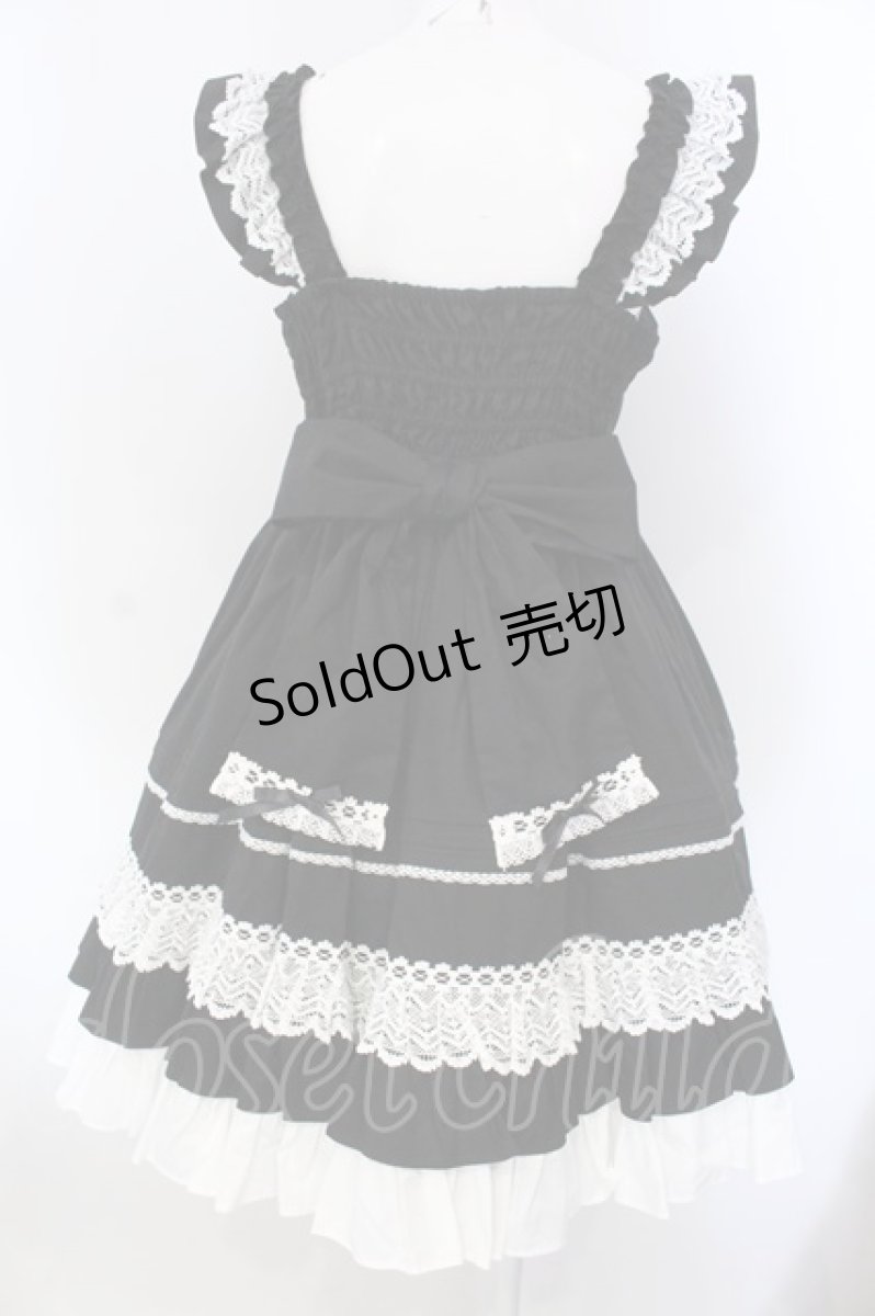 画像5: Angelic Pretty / Sweetフリルジャンパースカート  クロ×シロ O-25-03-31-014-AP-OP-IG-OS (5)