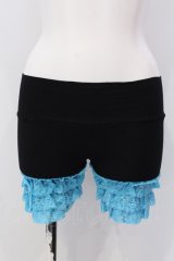 MARBLE / ラッセルレースペチパンツ  ブラック×サックス O-25-03-31-003-GO-PA-IG-ZI