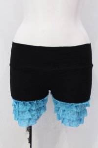 MARBLE / ラッセルレースペチパンツ  ブラック×サックス O-25-03-31-003-GO-PA-IG-ZI