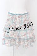 Emily Temple cute / レースペーパー＆クッキープリントスカート  サックス O-25-03-31-024-ET-SK-IG-OS