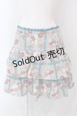 Emily Temple cute / レースペーパー＆クッキープリントスカート  サックス O-25-03-31-024-ET-SK-IG-OS