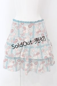 Emily Temple cute / レースペーパー＆クッキープリントスカート  サックス O-25-03-31-024-ET-SK-IG-OS
