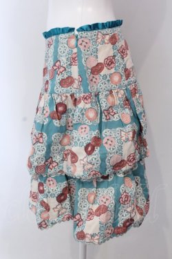 画像3: Emily Temple cute / レースペーパー＆クッキープリントスカート  サックス O-25-03-31-024-ET-SK-IG-OS