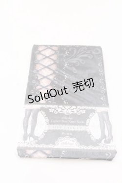 画像1: abilletage / corset over knee socks SIDE LACE-UP   ブラック O-25-04-02-041-GO-ZA-OW-OS