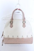 axes femme / ポーチ付スカラップブガッティバッグ  ピンク×キナリ O-25-04-02-003-AX-BG-OW-OS