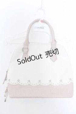画像1: 【SALE】axes femme / ポーチ付スカラップブガッティバッグ  ピンク×キナリ O-25-04-02-003-AX-BG-OW-ZTK020
