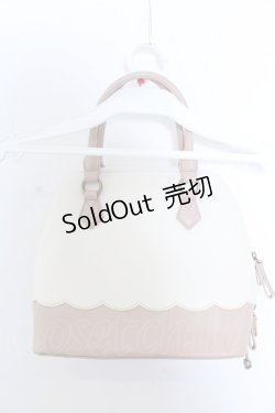 画像2: 【SALE】axes femme / ポーチ付スカラップブガッティバッグ  ピンク×キナリ O-25-04-02-003-AX-BG-OW-ZTK020