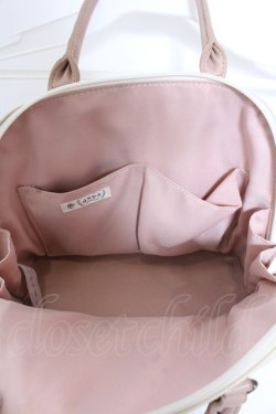 画像3: axes femme / ポーチ付スカラップブガッティバッグ  ピンク×キナリ O-25-04-02-003-AX-BG-OW-OS