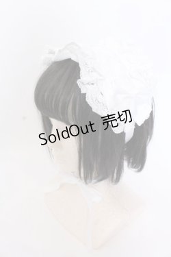 画像1: ATELIER PIERROT / Lace-up Frill Headdress  ホワイト O-25-04-02-075-EL-AC-IG-OS