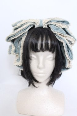 画像2: Hoshibako Works / お人形風シャンティクリームリボンカチューシャ  ミント×生成り O-25-04-02-078-LO-AC-IG-OS