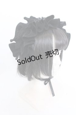 画像2: MARBLE / ボリュームフリル＆レースヘッドドレス  ブラック O-25-04-02-080-GO-AC-IG-OS
