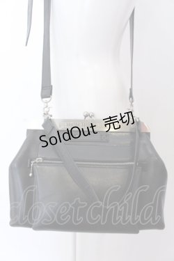 画像1: Jean Paul GAULTIER / メタルプレートがま口バッグ  ブラック O-25-04-02-006-GO-BG-OW-OS