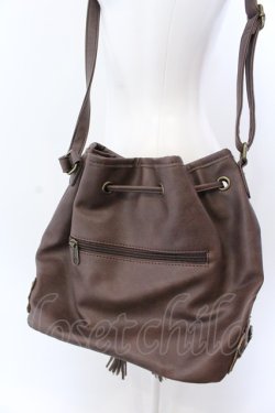 画像3: axes femme / パンチング巾着バッグ  ブラウン O-25-04-02-007-AX-BG-OW-OS