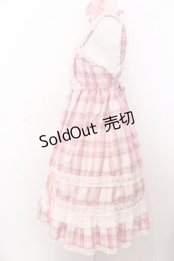 画像3: BABY,THE STARS SHINE BRIGHT / オリジナルタータンチェックベビードールジャンパースカートセット  ピンク O-25-04-04-027-BA-OP-OW-OS