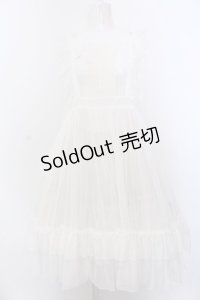 axes femme kawaii / ドットチュールエプロン M シロ O-25-04-04-029-AX-OP-OW-OS