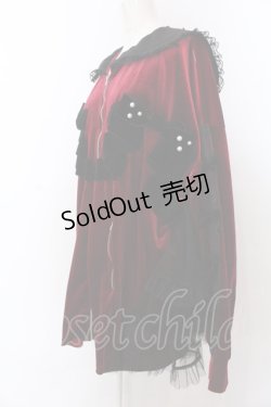 画像2: Jamieエーエヌケー / リボンベロアパーカー M ワイン O-25-04-04-037-CA-TO-OW-OS
