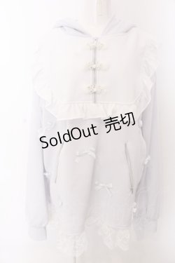 画像1: Ank Rouge / うさちゃんチャイナパーカー M ブルー O-25-04-04-038-CA-TO-OW-OS