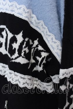 画像3: Jamieエーエヌケー / ゴシックロゴパッチワークカーデ M ブルー×ブラック O-25-04-04-039-CA-TO-OW-ZT092