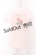 MILK / サロン・ド・ローズ Tee  ピンク O-25-04-04-041-ML-TO-OW-OS