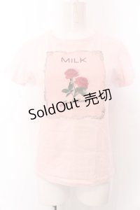 MILK / サロン・ド・ローズ Tee  ピンク O-25-04-04-041-ML-TO-OW-OS