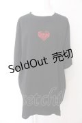 BACKSTAGE PASS / SPIDER WEBラインストーン ビッグシルエット Tシャツ F ブラック×レッド O-25-04-04-042-PU-TO-OW-OS