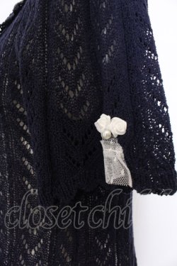 画像2: axes femme / プチバラ使い透かし編みニット M ネイビー O-25-04-04-047-AX-TO-OW-OS