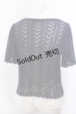 画像3: axes femme / プチバラ使い透かし編みニット M ネイビー O-25-04-04-047-AX-TO-OW-OS
