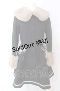 LOLITAその他 / ファー付き丸襟コート S クロ O-25-04-04-054-LO-CO-OW-OS