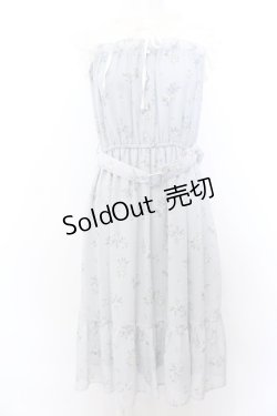 画像1: axes femme / レース切替花柄ワンピース M サックス O-25-04-04-056-AX-OP-OW-OS