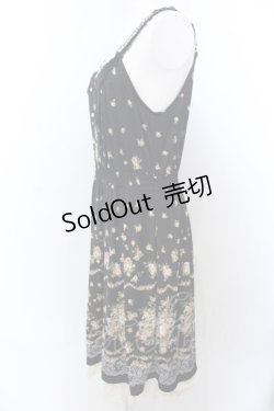 画像2: axes femme / レースパネルブーケ花柄ワンピース M クロ O-25-04-04-057-AX-OP-OW-OS