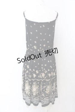 画像3: axes femme / レースパネルブーケ花柄ワンピース M クロ O-25-04-04-057-AX-OP-OW-OS