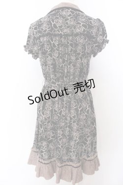 画像3: axes femme / 薔薇柄ワンピース M クロ O-25-04-04-060-AX-OP-OW-OS