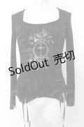 h.naoto Blood / クロスptレースアップカットソー  ブラック O-25-04-04-063-HN-TO-OW-OS