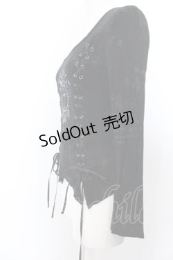 画像2: h.naoto Blood / クロスptレースアップカットソー  ブラック O-25-04-04-063-HN-TO-OW-OS