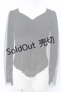 h.NAOTO / コルセット風カットソー  ブラック O-25-04-04-064-HN-TO-OW-OS