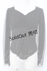 h.NAOTO / コルセット風カットソー  ブラック O-25-04-04-064-HN-TO-OW-OS
